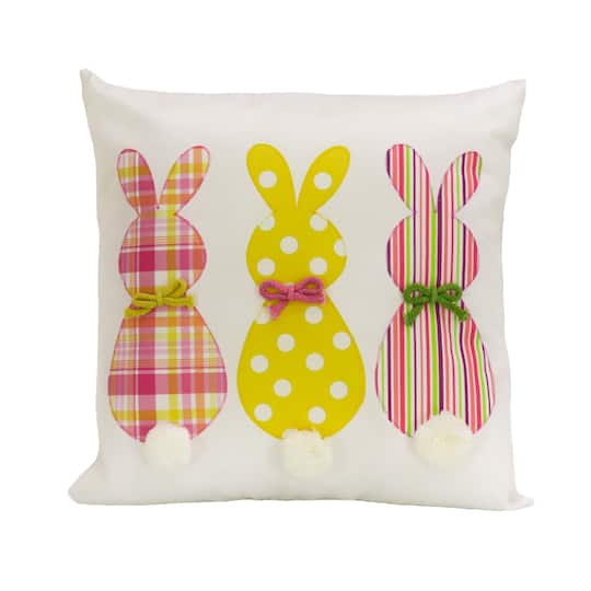 16&#x27;&#x27; Bunny Trio Easter Pillow